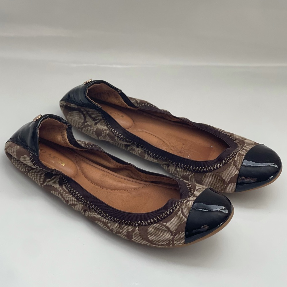 Coach Brown and Black Flats